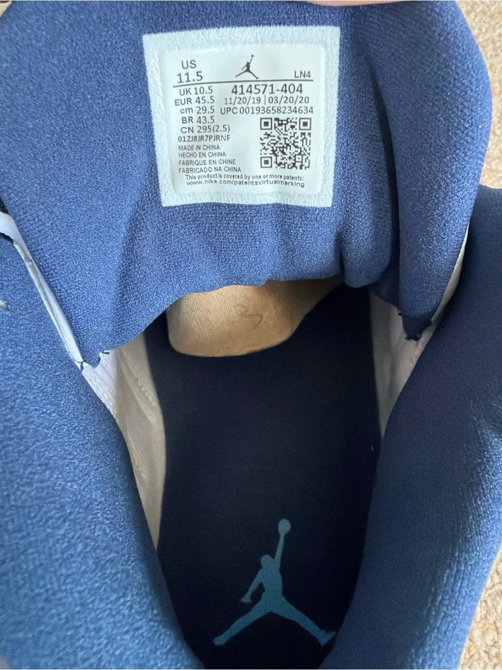 Jordan 13 Retro Flint 2020 Navy Blue and Gray High-Top Athletic Sneakers